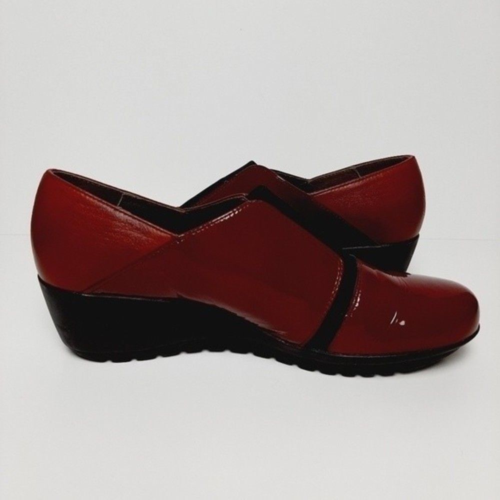 WONDERS Spain Wedge Loafers Red Patent Leather Sz Eur 40 | US 8.5 - Picture 7 of 14